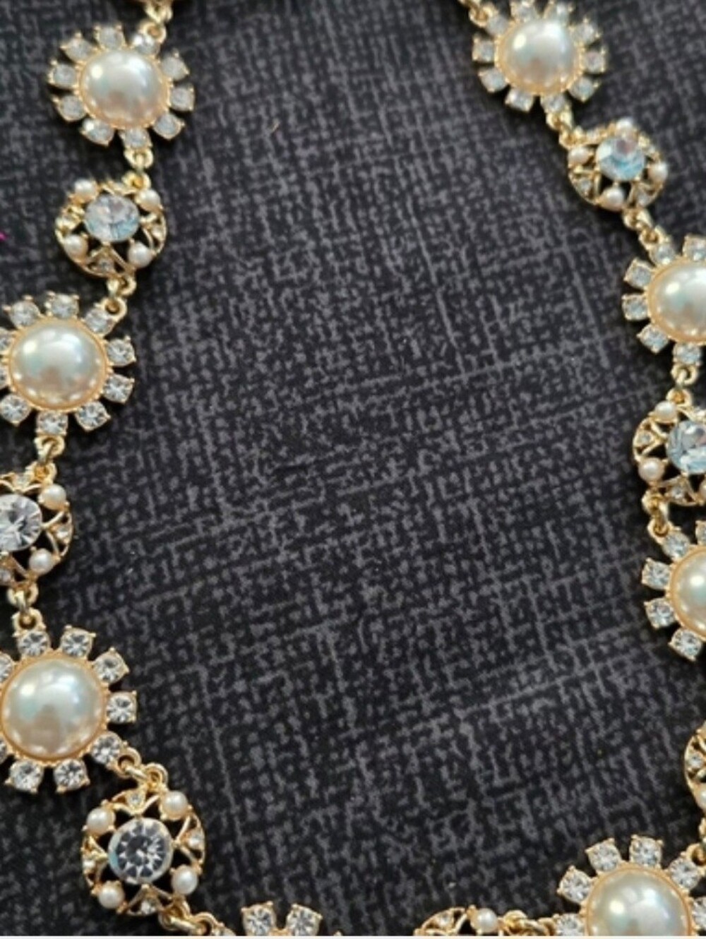 Charter Club Gold and Pearl Floral Necklace New No Tag